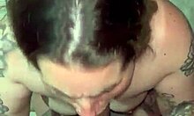 blonde girlfriend gets cum in her nose to smell all day