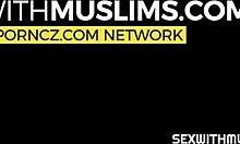 sexy teen arab babe massages big dick in hijab