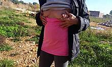 Nippleringlover Kinky Mother Flashes Pierced Nipples and Sexy Ass on Public Street