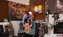 Boss catches shy petite 18+ girl and pounds her real hard