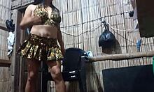 new porn diva dances erotically for her latino fans, feeling excited and nervous