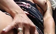 using pink vibrator while getting fucked in pussy and arse