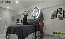 Blogger Slut Offers Pussy to Technician and Cums on Big Black Cock