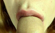 We filmed close-up foreskin play with cute blonde