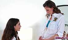 This lesbian scene with skinny innocent teen Maya Woulfe and hyper babe Jane Wilde is pure fire.