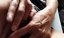 using pink vibrator while getting fucked in pussy and arse