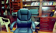 In the office, teen secretary indulges in anal masturbation.