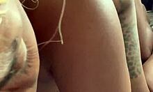 blonde bends over for black cock creampie doggystyle