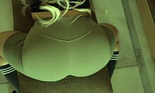 My stepsister karlymartin does yoga in leggings, showing her big ass and legs in college