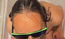 Hot wife’s steamy bath turns into a wild blowjob and handjob scene.