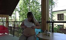 Chubby MILF's Outdoor Mukbang with Fat Belly ASMR Fetish