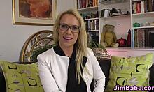 Euro teen in stockings blows big cock