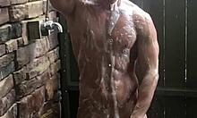 Just chilling at shower time, watching this skinny babe handle a MONSTER COCK with ease.