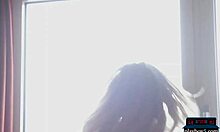 Tiny russian teen performs bold striptease, posing with shaved pussy and small tits