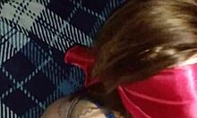 Girlfriend Sucks Blindfolded Without Knowing