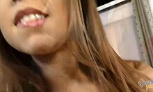 Brunette Babe With Natural Tits Feels Ecstasy Covering In Cum From Monster Cock Handjob