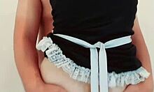 Asian maid in costume gets a wet creampie surprise