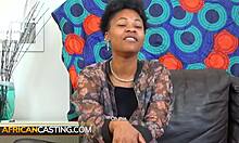 Ebony Model Gags Deep