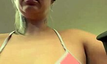 Girl trains in thong bikini at Ipanema gym, gets aroused by stares.