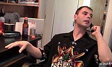 Curvy big tits nymphomaniac in glasses seduces huge cock boy for quickie fuck at job interview