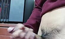 Big cumshot from my hard cock in this solo amateur video with latina?