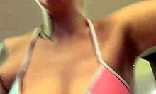 Girl trains in thong bikini at Ipanema gym, gets aroused by stares.