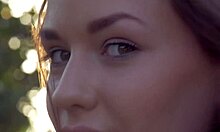 beautiful girlfriend with natural tits masturbates while remembering kissing her friend