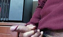 Big cumshot from my hard cock in this solo amateur video with latina?