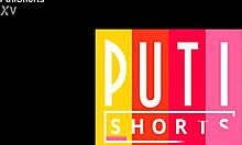 brunette latina enjoys outdoor public moments in shorts