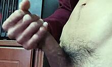 Big cumshot from my hard cock in this solo amateur video with latina?