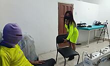 Beautiful old whore gets groped at work!