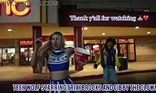 Trixi Brooks Blows Gibby The Clown In Halloween Costumes.