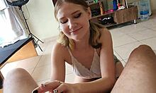 Cute Petite Girl Sucks Big Dick Like Cum Slut