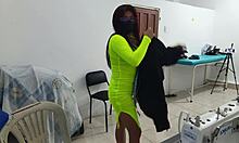 Beautiful old whore gets groped at work!