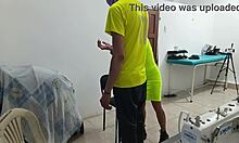 Beautiful old whore gets groped at work!