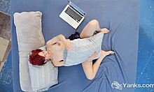 Redhead Yanks Minx Masturbates