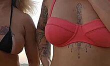 We found a virgin guy at the beach to fuck our big asses hard