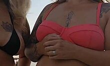 We found a virgin guy at the beach to fuck our big asses hard