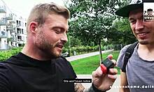 German girl deepthroats on a dating site with her big ass and tits.