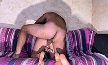 i'm fuckin this blonde milf's ass n creampiein her on the couch