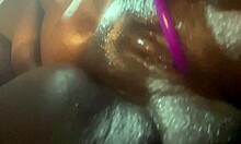 the girl next door shares her emergency candy in a homemade close-up.