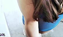 Bored Neighbor Gives Free Blowjob in Hallway and on Balcony!