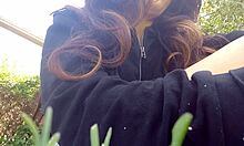 Hey, why is this whore pissing and burping in public park with no panties?