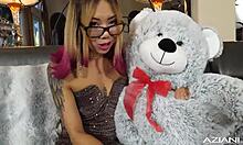 Delicate Asian Teen Toys Her Slick Pussy In Rough Group Creampie