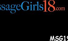 Oliet teen pige giver nasty massage, suger pik, får hård knepning i fisse og mund