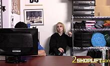 Big Titty Shoplifter Teen 18+ Is Sucking An Officer's Big Cock In His Office