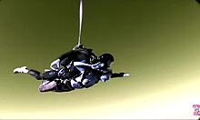 these amazing lesbian friends fucked with strap on in warehouse