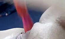 Amateur teen masturbates with dildo!