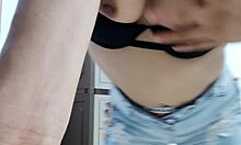 my husband leaves me wanting sex, so i touch my big natural tits alone at home 😏