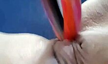 Amateur teen masturbates with dildo!